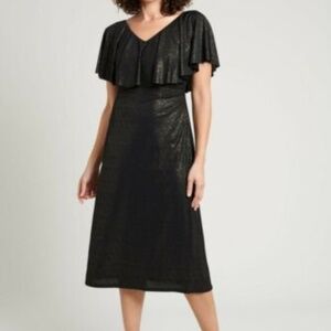 #13❤️ (152) Connected Apparel Sunny Black & Gold Dress